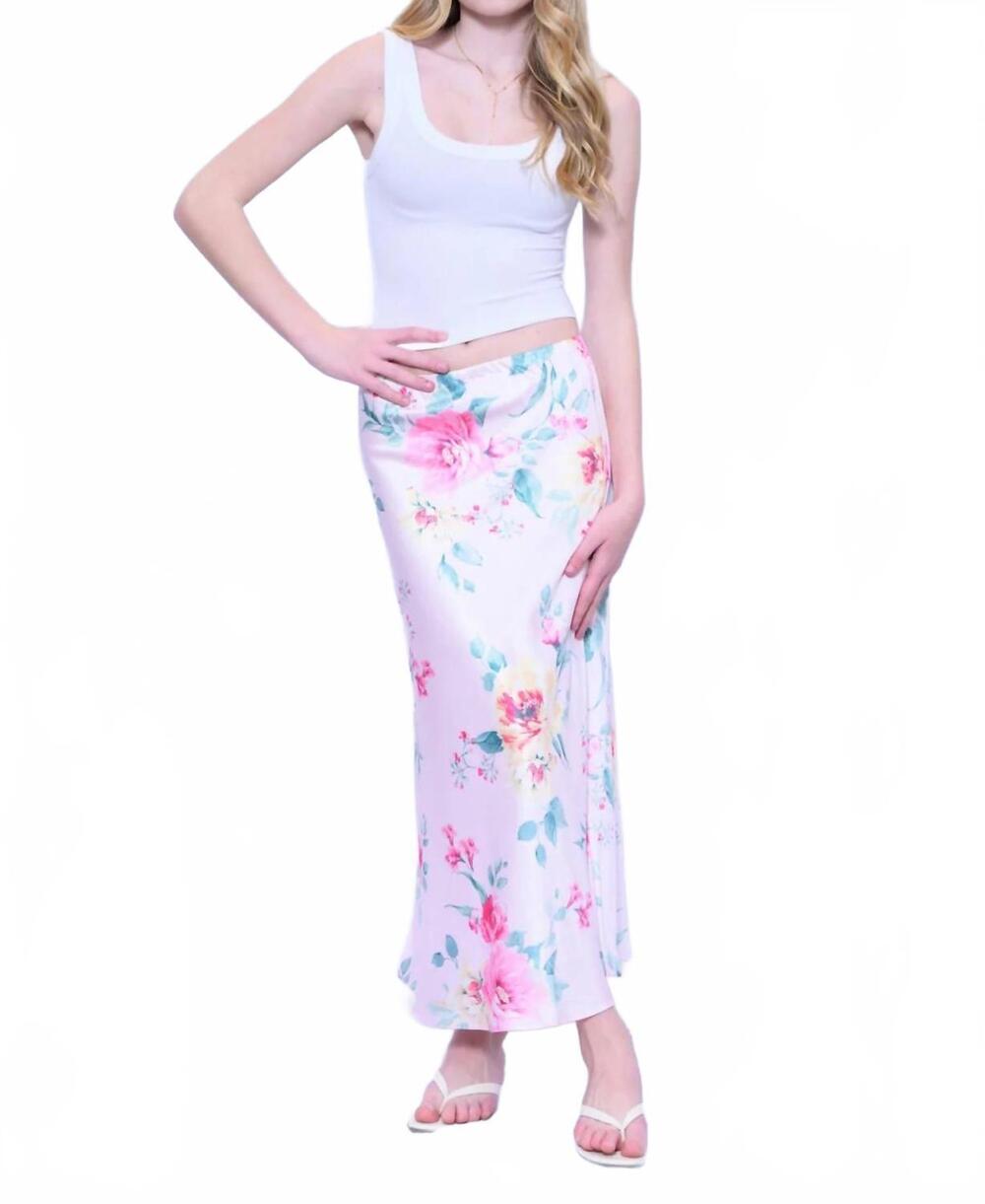 NEW KATIE J NYC junior anastasia maxi skirt in pink floral